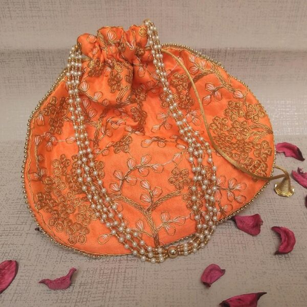 Rajasthani Style Royal Clutch Silk & Potli Combo For Women's - Image 3