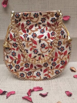 Flower Embroidery Designer | Wristlets Ethnic Potli for Women’s