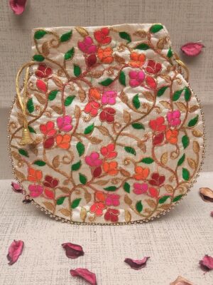 Flowers Embroidery Designer | Wristlets Ethnic Potli for Women’s