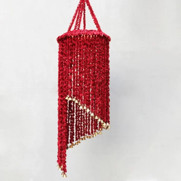 Red Woolen Soft and Attractive Hanging Jhumar - Image 3