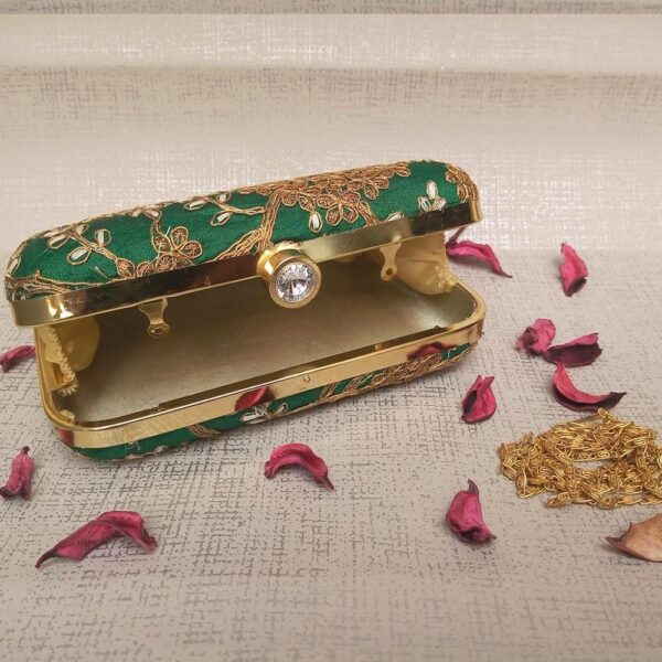 Green Color Clutch for Women & Girls - Image 3