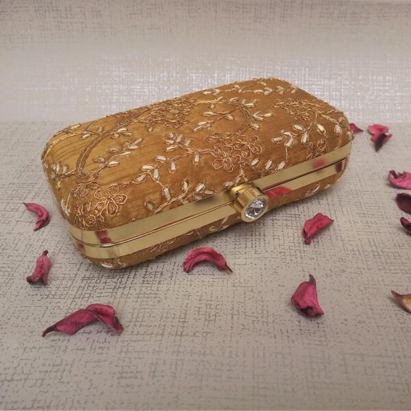 Goldden Color Clutch for Women & Girls