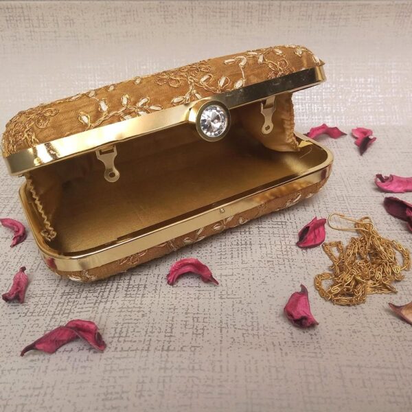 Goldden Color Clutch for Women & Girls - Image 3