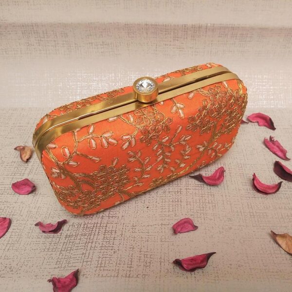 Orange Color Clutch for Women & Girls - Image 2