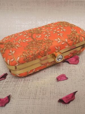 Orange Color Clutch for Women & Girls