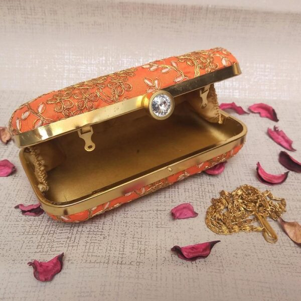 Orange Color Clutch for Women & Girls - Image 3