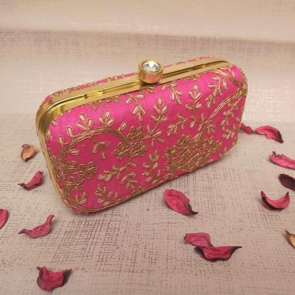 Pink Color Clutch for Women & Girls - Image 3