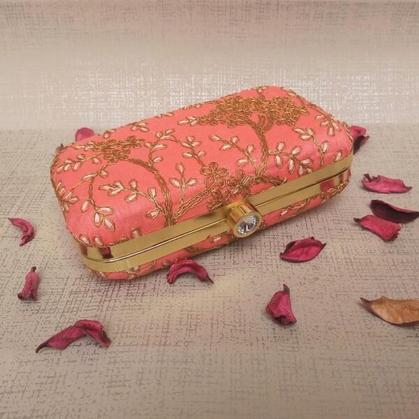 Peach Color Clutch for Women & Girls