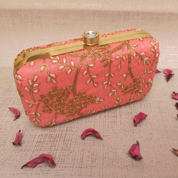 Peach Color Clutch for Women & Girls - Image 2