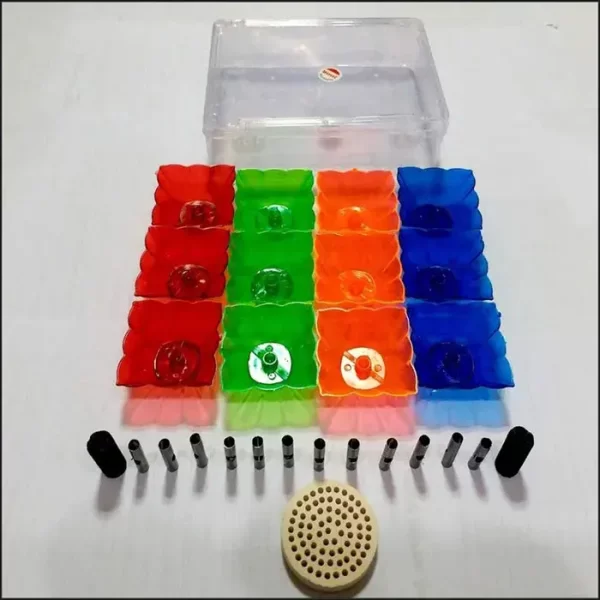 Square Shape Multicolor Reflection Plastic Diya / Panti Set of 12 - Image 4