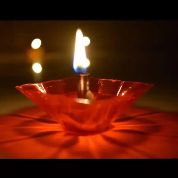 Square Shape Multicolor Reflection Plastic Diya / Panti Set of 12 - Image 2
