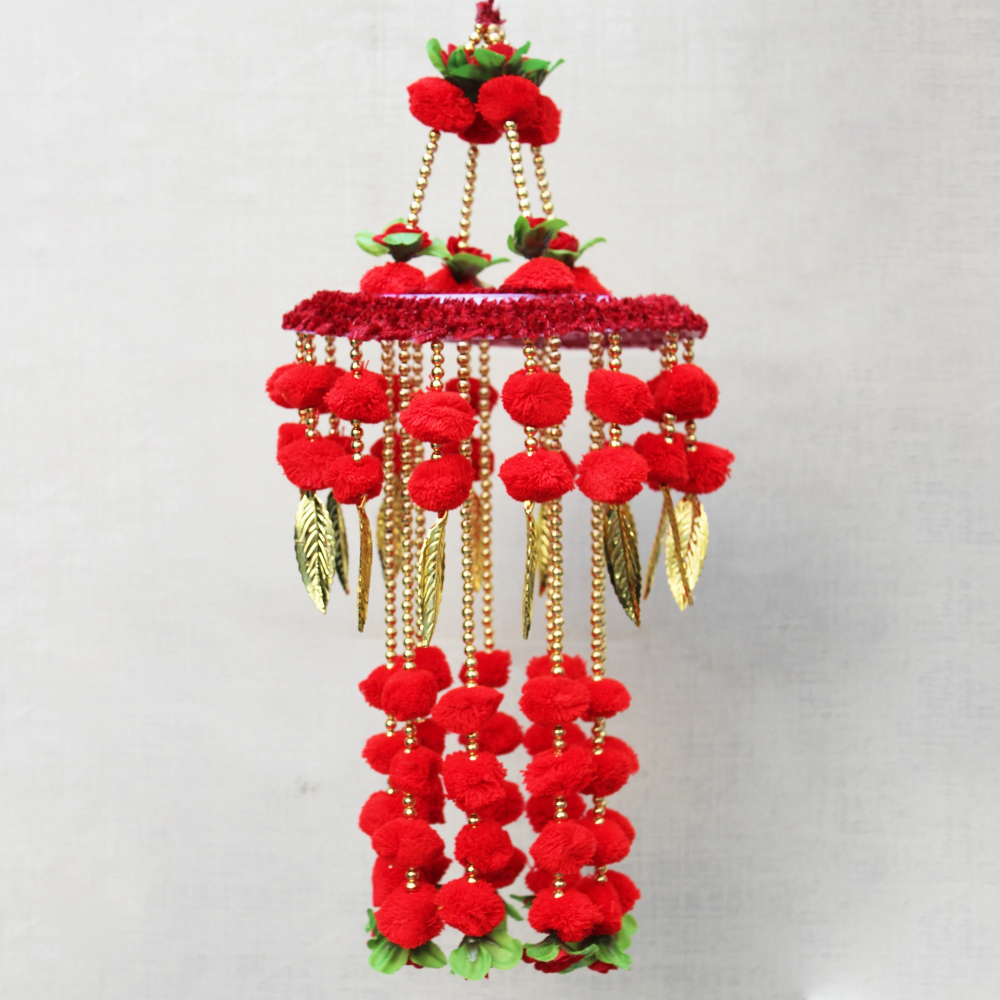 Red Color Attractive Hanging Jhumar, Handmade Jhumar for Diwali, Festival Decoration Jhumar