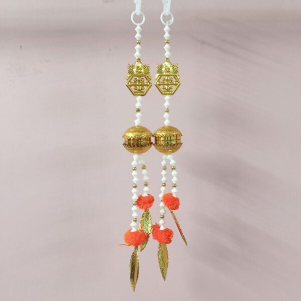 Wall Hanging, Door Hanging, Home Decor Handmade Wall Hanging Small, Orange golden Color (Pack of 2) - Image 2
