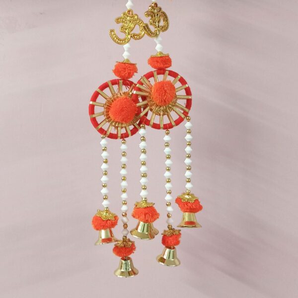 Wall Hanging, Door Hanging, Home Decor Handmade Wall Hanging Small, Orange Color (Pack of 2) - Image 2