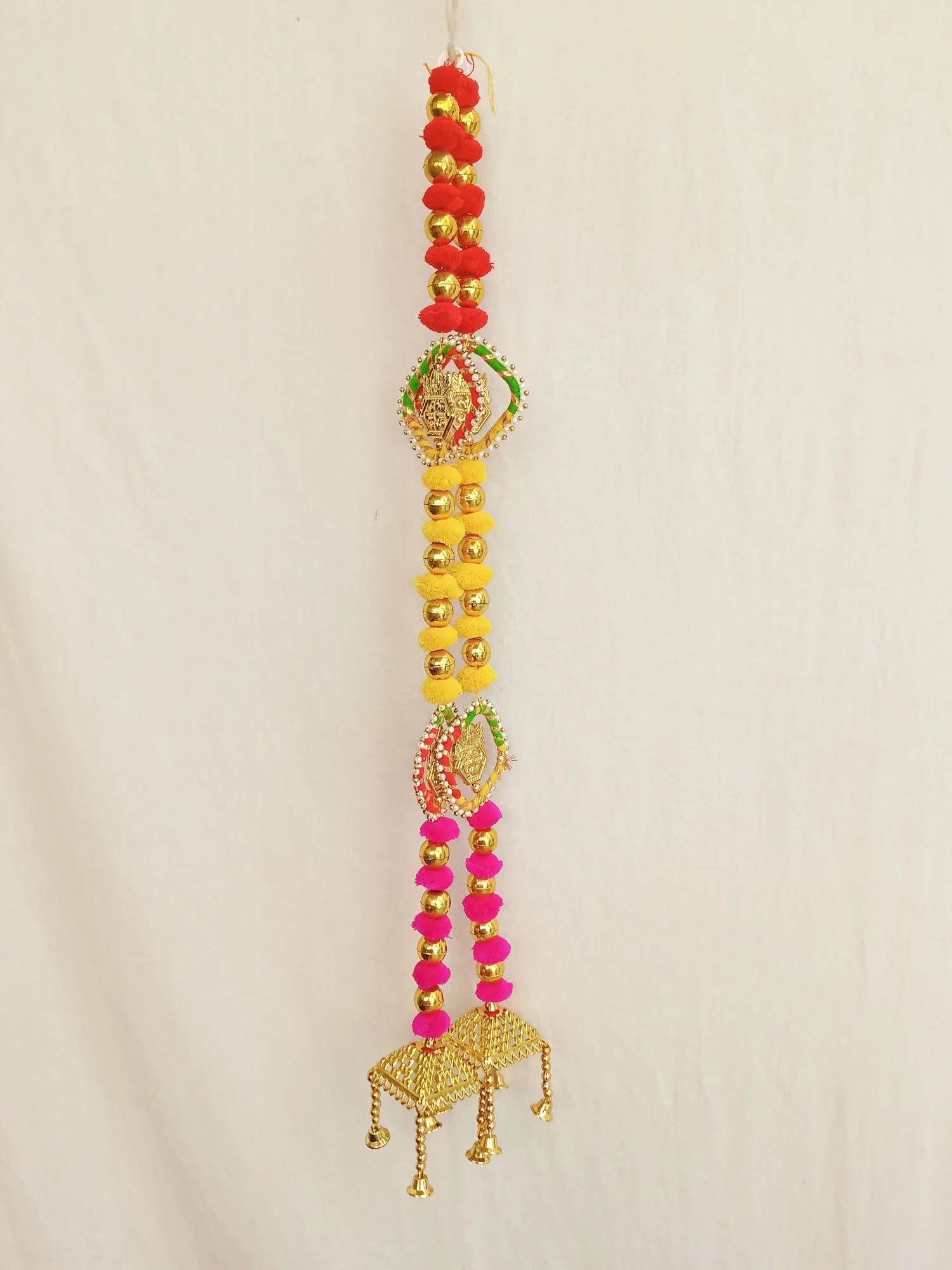 Diwali Decoration Handmade Wall Door Hanging Pom Pom Latkan for Entrance Gate, PACK-02