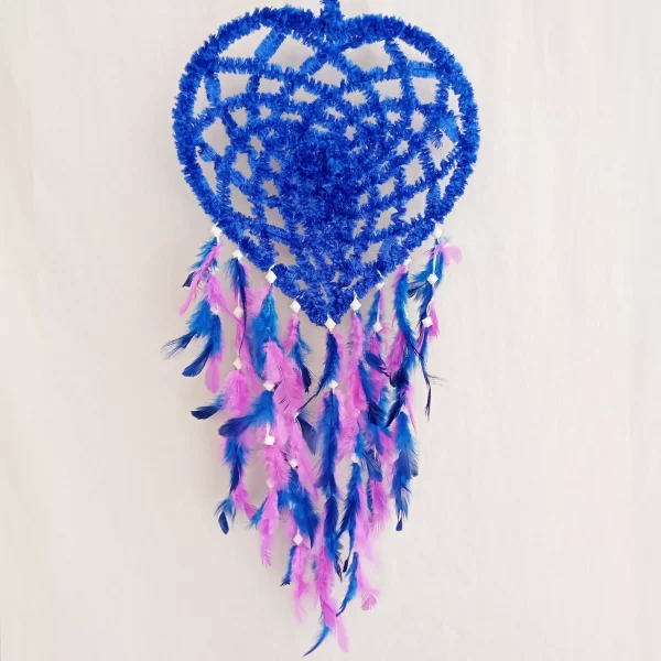 Blue Purple Dream Catcher For Wall Hangings, Home Décor, Handmade for Bedroom, Balcony Decorative with Feathers - Image 2
