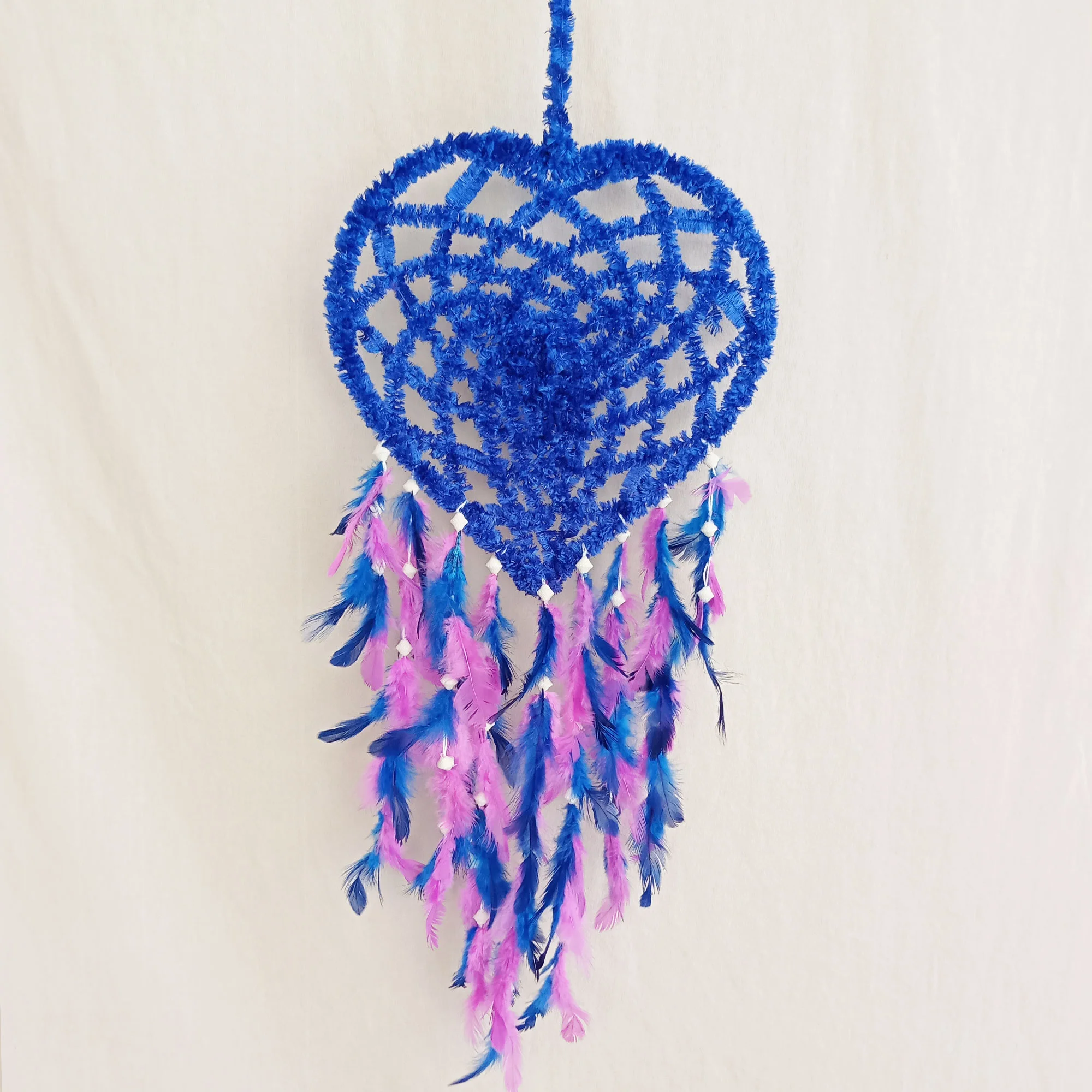 Blue Purple Dream Catcher For Wall Hangings, Home Décor, Handmade for Bedroom, Balcony Decorative with Feathers