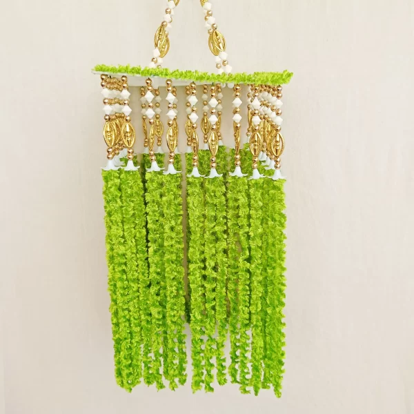 Green Wool Hanging Jhumar For Diwali Decoration - Image 2
