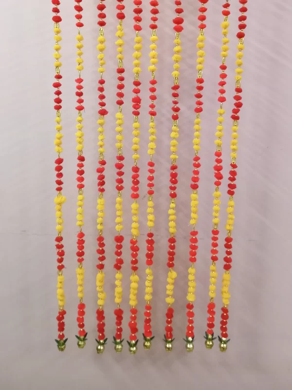 Pom Pom Latkan with Golden Kalasha for Decoration, Diwali Hangings Decoration, Ganesh Chaturti Decoration, Wall Hanging for Main Entrance - Image 2