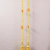 Yellow PomPom Door Hanging For Diwali Decoration / Wall Hangings / Latkans for Decoration Approx 5 ft- Pack of 2 Strings with Golden Hanging Bells