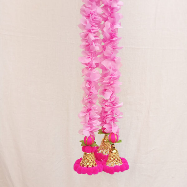 Traditional Design Pink Flower Latkan For Diwali Decoration , Home Entrance - Image 3