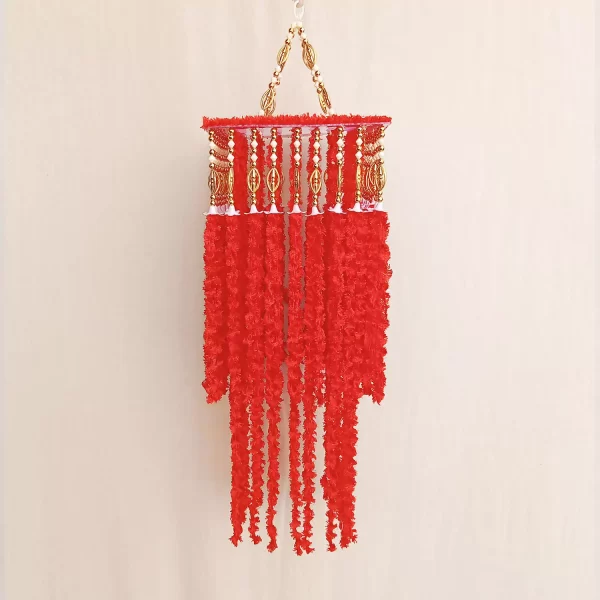 Handcrafted Hanging Red Jhumar for Diwali Decor