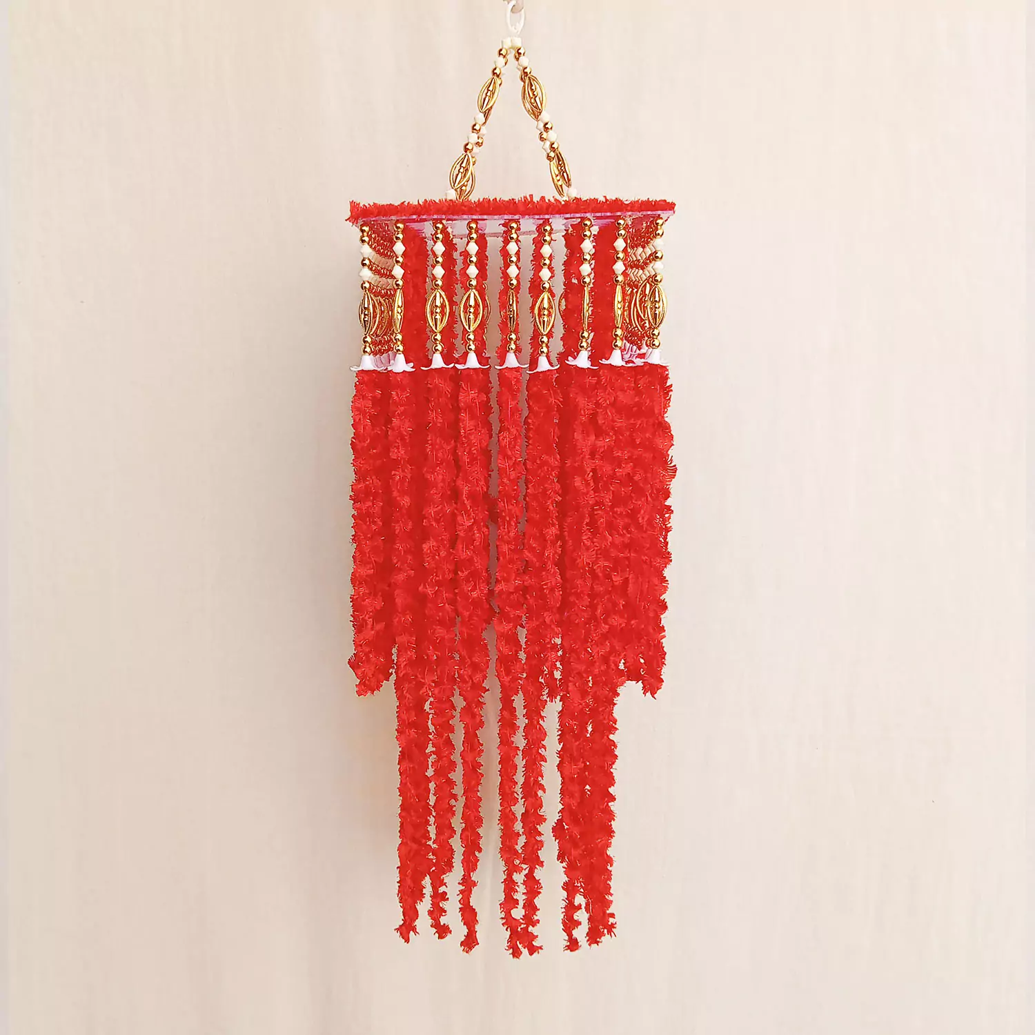 Handcrafted Hanging Red Jhumar for Diwali Decor