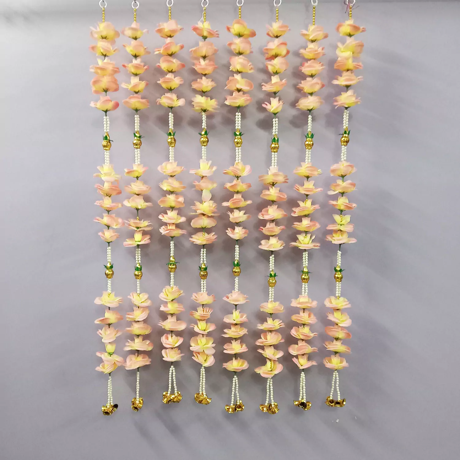 Beautiful Handmade Light Peach Flower Latkan & Door Hanging For Diwali Decoration
