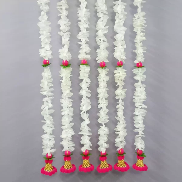 Traditional Design White Flower Latkan For Diwali Decoration, Home entrance - Image 2
