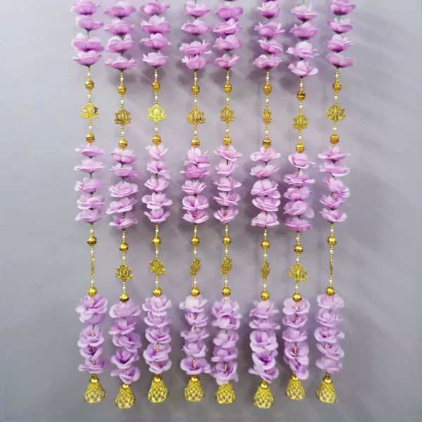 Beautiful Light Violet Flower Door Hanging For Diwali Decoration - Image 2