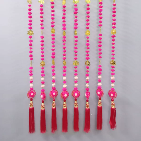 Handmade Wall Door Hanging Pink Pom Pom Latkan for Entrance Gate - Image 2