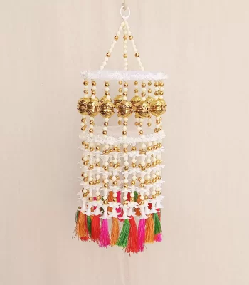 White-Golden-Beads-Jhumar-for-Diwali-Decor