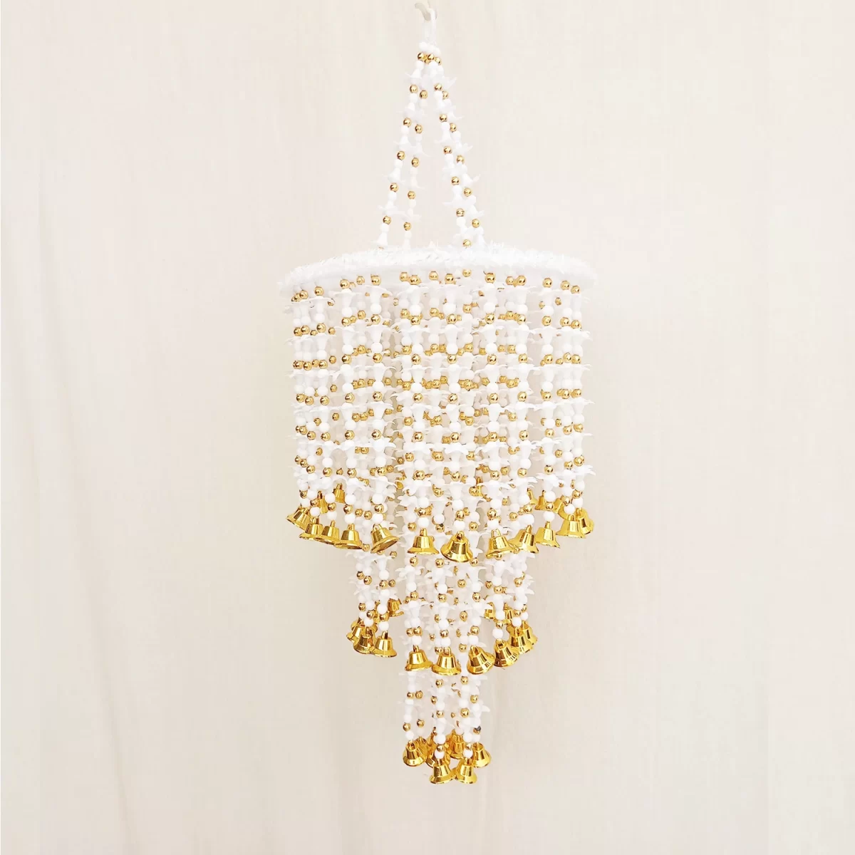 beautiful-white-golden-beads-three-layer-jhumar-for-diwali-decor