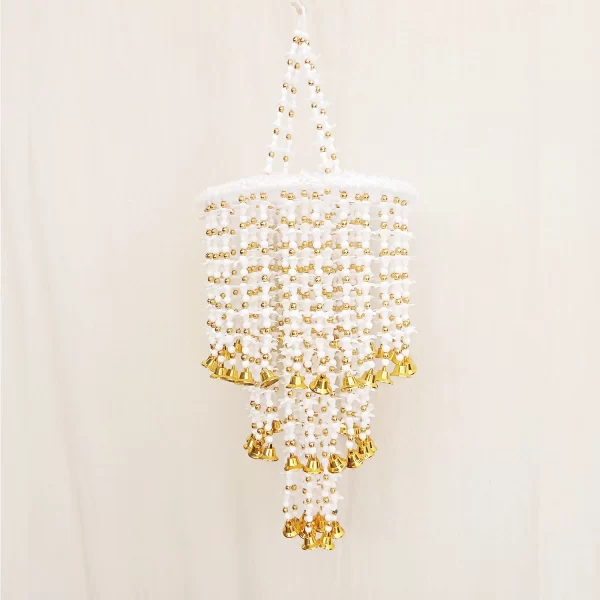 beautiful-white-golden-beads-three-layer-jhumar-for-diwali-decor