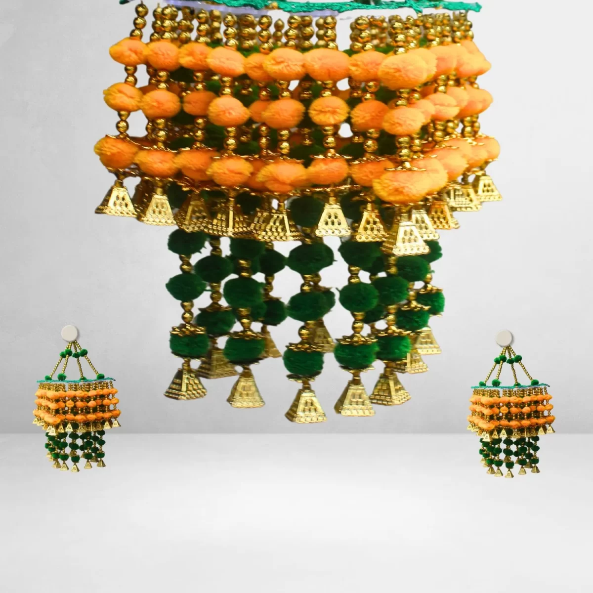 orange-green-pom-pom-beaded