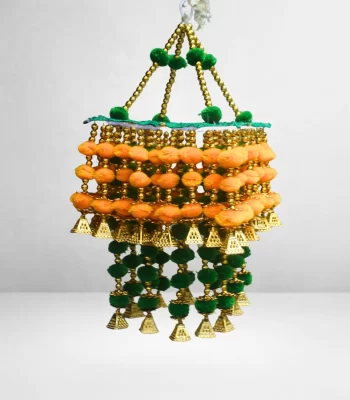 orange-green-pom-pom-beaded