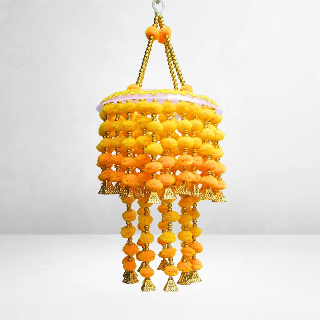 yellow-orange-pom-pom-jhumar