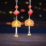 attractive-lotus-hanging-with-shubh-labh-pillow-1pair-latkans-for-wall-decoration