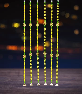 handmade-yellow-green-pompom-diwali-latkan-for-home-and-office-wall-decoration