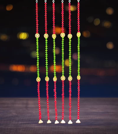 red-green-pompom-diwali-latkan-with-swastik-golden-ganti-door-hanging