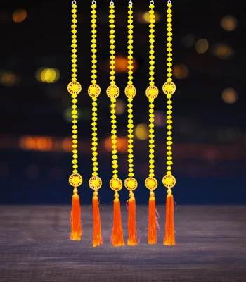 yellow-pompom-diwali-latkan-with-chakra-tassels-for-home-and-office-decor