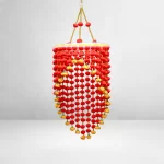 red-pompom-diwali-jhumar-with-yellow-flower-for-home-decor