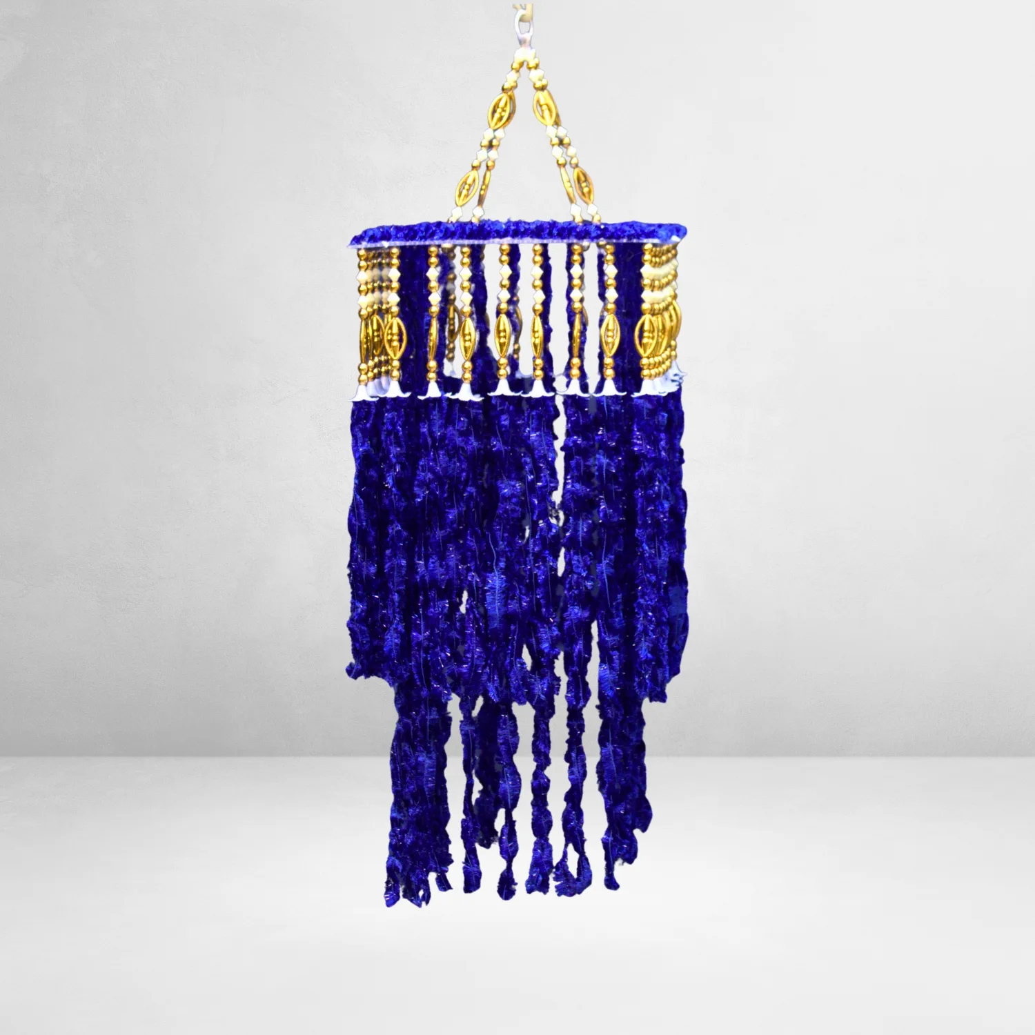 royal-blue-woolen-beaded-jhumar royal-blue-woolen-beaded-jhumar