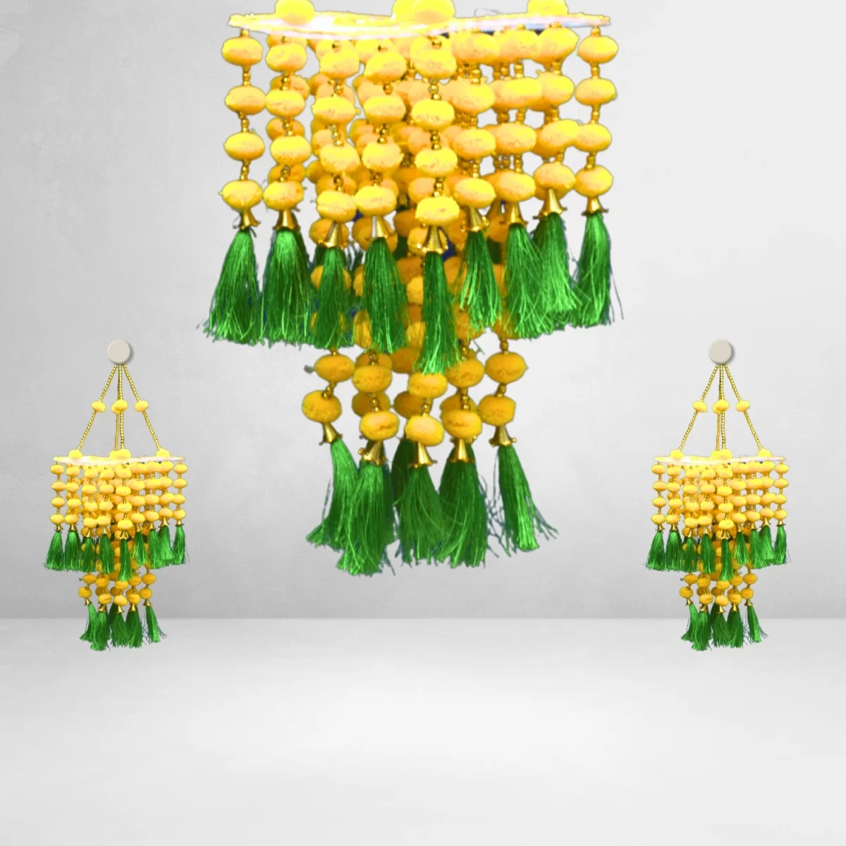 yellow-pompom-green-tassel-jhumar-for-diwali-decoration
