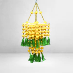 yellow-pompom-green-tassel-jhumar-for-diwali-decoration