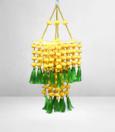 yellow-pompom-green-tassel-jhumar-for-diwali-decoration