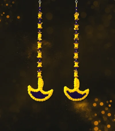 yellow-blue-pom-pom-diya-shape-latkan-for-diwali-decoration