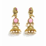 gold-plated-peacock-jhumka-earrings-babypink