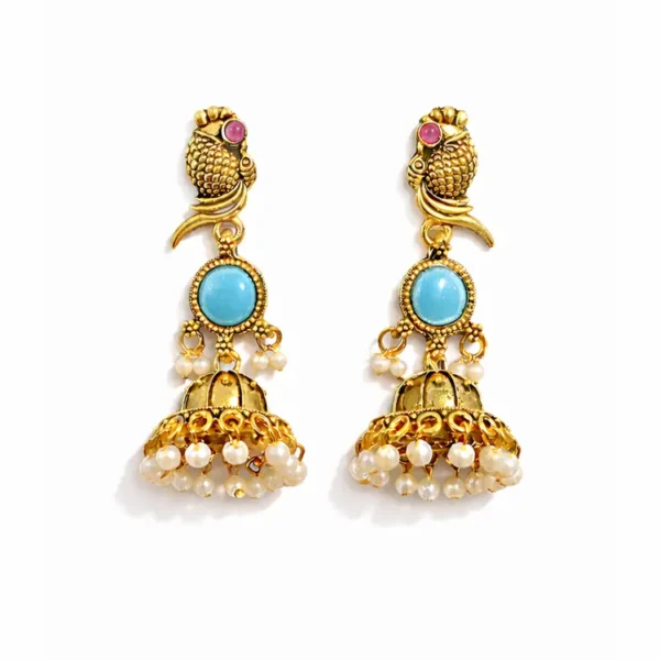 gold-plated-peacock-jhumka-earrings-sky-blue