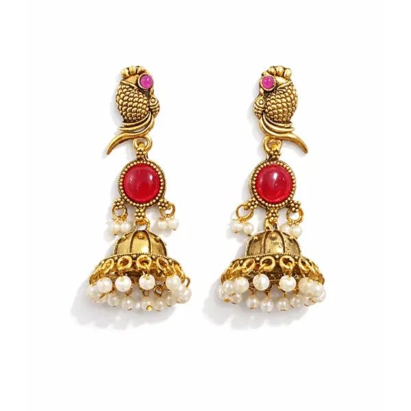 gold-plated-peacock-jhumka-earrings-with-stone